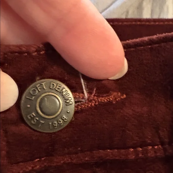 Loft pants velour High Rise skinny size 6 -perfect condition - Picture 4 of 8